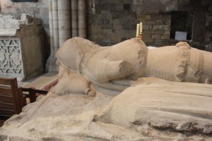 15 Ripon - severly damaged effigy tomb